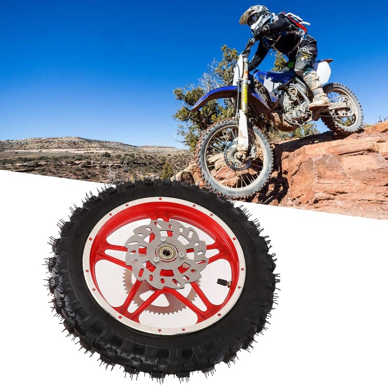 EVGATSAUTO Rear Wheel Assembly, 2.5‑10in Rear Wheel Rim Tyre Assembly Nonslip Wearproof for Off Road Motorcycles Dirt Pit Bikes - Image 2